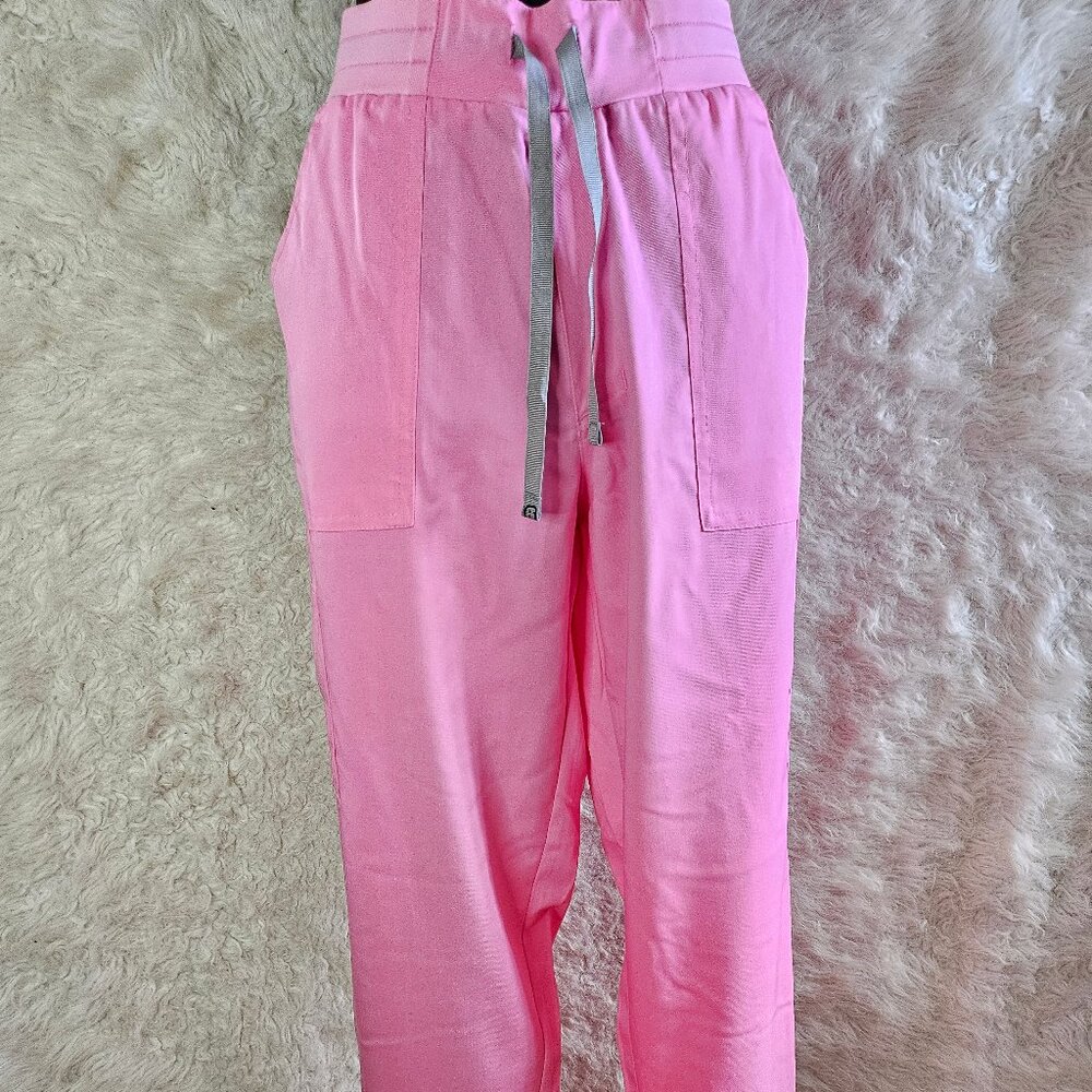 WonderWink Women's Pink Drawstring Scrubs Cargo Pocket Pants Size L